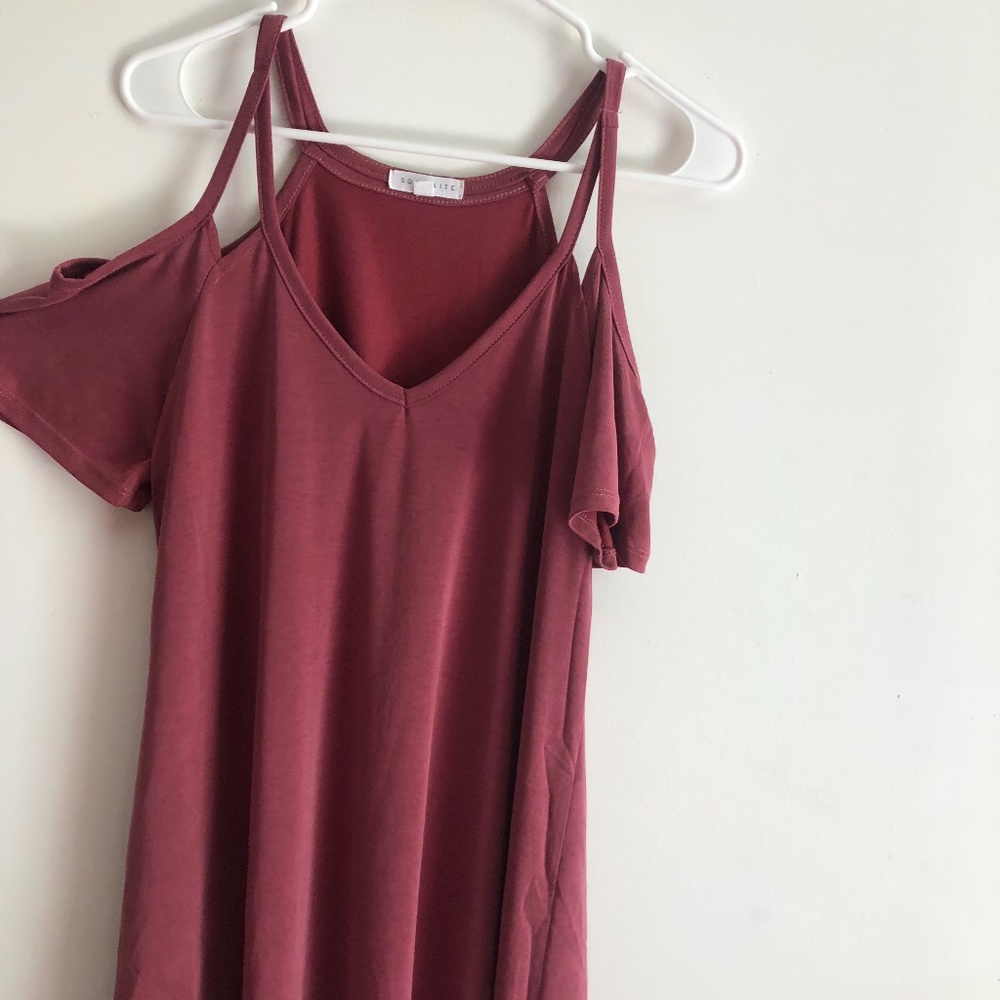 Altr'd State Maroon Flowy Dress